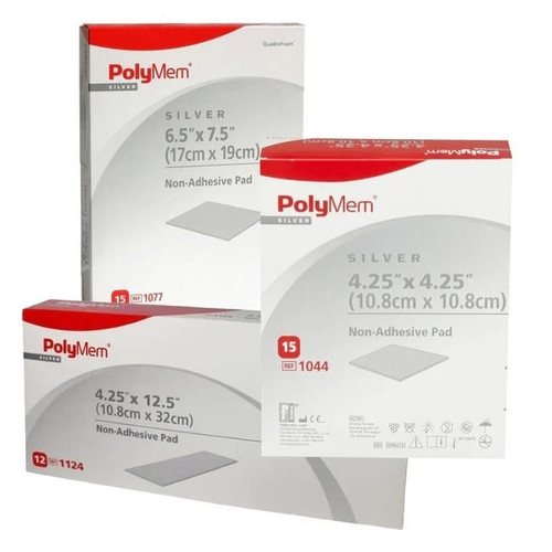 Ferris - Polymem Silver - 1124 - Polymem Silver Non-Adhesive Pad Dressing, 4.25 X 12.5 