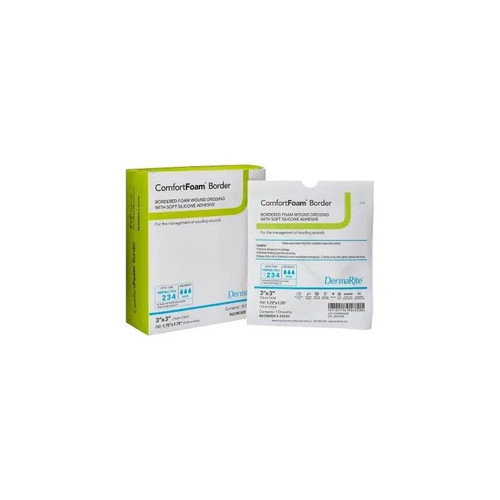 Dermarite - Comfortfoam Border - 43330 - Foam Dressing 3 X Inch With Waterproof Backing Silicone Adhesive Square Sterile - Each