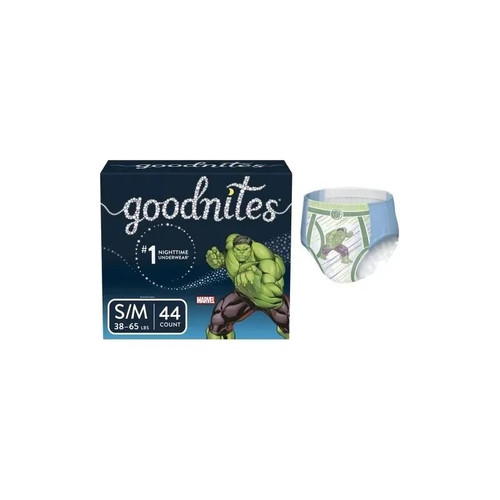 Kimberly Clark - Goodnites - 40531 - Youth Pants For Boys Small/Medium, Giga Pack, Clothing Size 4 - 8, 38 - 65 Lbs (17 - 29 Kg). - Case/44