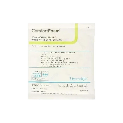 Dermarite - Comfortfoam - 44450 - Wound Dressing With Soft Silicone Adhesive, 4" X 5". - Box/10