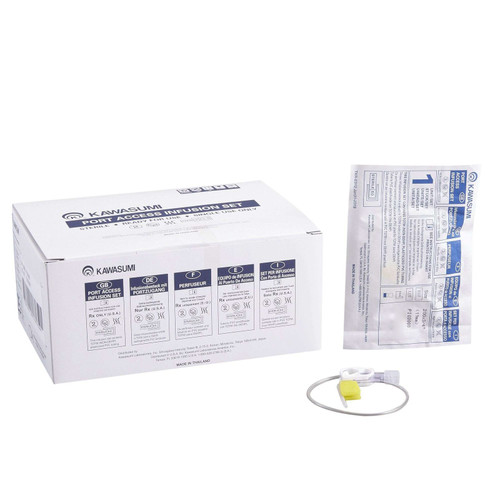 Kawasumi - Pi03091 - Huber Infusion Set 19 Gauge 1 Inch 8 Tubing Without Port - Case/100