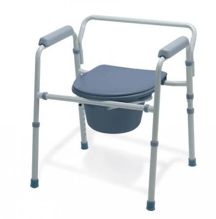 Medline - Guardian - G30213-4 - Commode Chair Easy Care Fixed Arms Steel Frame Back Bar 19 Inch Seat Width 350 Lbs Weight Capacity - Case/4