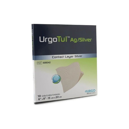 Urgo Medical - 509342 - Tul Ag/Silver Silver Wound Contact Layer Dressing 6 X 8 Inch Rectangle Sterile - Each