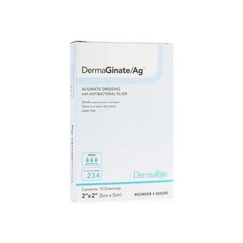 Dermarite - Dermaginate/ Ag - 00520E - Silver Alginate Dressing 2 X Inch Square Sterile - Each
