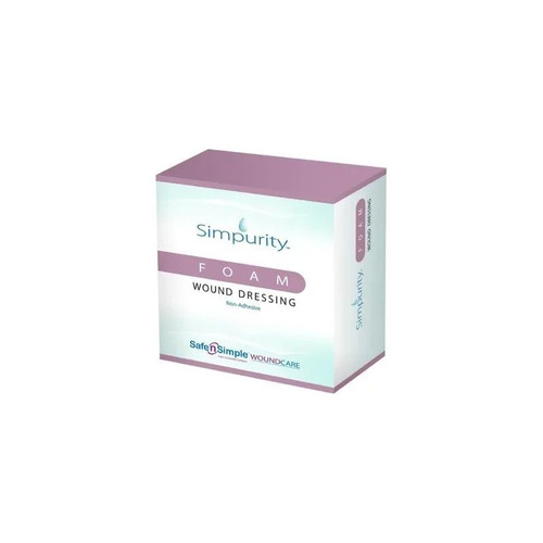 Safe N Simple - Simpurity - Sns51W02 - Foam Dressing 2 X Inch Without Border Film Backing Nonadhesive Square Sterile - Case/192