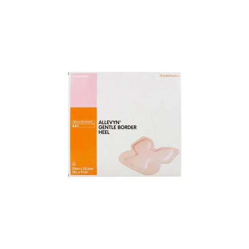 Smith & Nephew - Allevyn Gentle Border Heel - 66800506 - Foam Dressing 9 X 1/8 Inch With Film Backing Silicone Gel Adhesive Sterile - Box/5