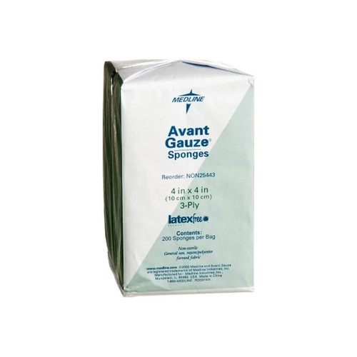 Medline - Avant Gauze - Non25443 - Nonwoven Sponge 4 X Inch 200 Per Pack Nonsterile 3 - Ply Square - Case/20