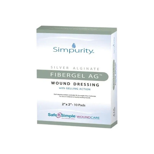 Safe N Simple - Sns56712 - Simpurity Fibergel Ag Wound Dressing, 2" X - Case/100