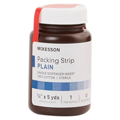 Mckesson - 61-59320 - Wound Packing Strip Non - Impregnated 1 Inch X 5 Yard Sterile Plain - Case/12
