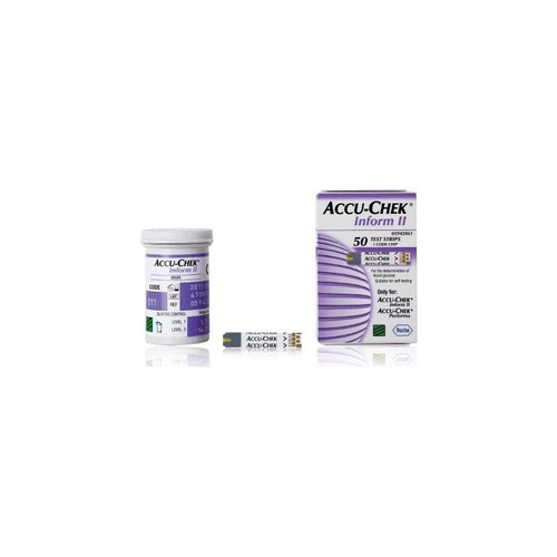 Roche - Accu-Chek Inform Ii - 05942861001 - Diagnostics - Blood Glucose Test Strips Pack - Box/50