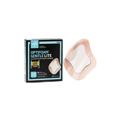 Medline - Msc2833B - Industries Optifoam Gentle Lite Foam Dressing With Border, 3" X 3". - Box/10