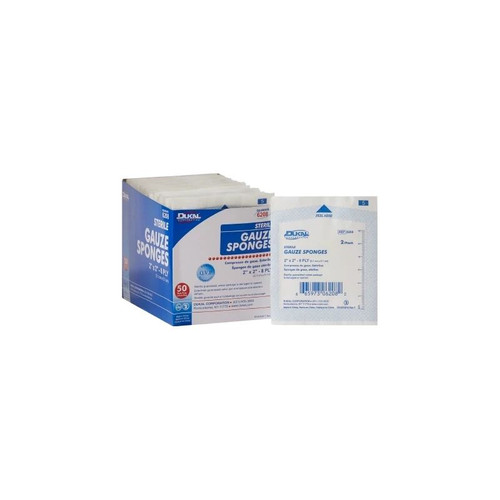 Dukal - 6208 - Gauze Sponge 2 X Inch Per Pack Sterile 8 - Ply Square - Box/100