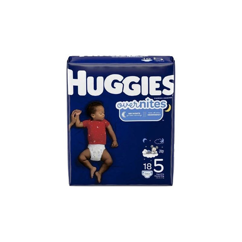 Kimberly Clark - Huggies Overnites - 49540 - Unisex Baby Diaper Size 5 Disposable Heavy Absorbency - Package/18