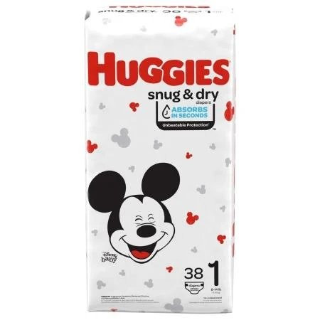 Kimberly Clark - Huggies Snug Dry - 51462 - Huggies Snug And Dry Unisex Baby Diaper, Size 1, Disposable Heavy Absorbency 