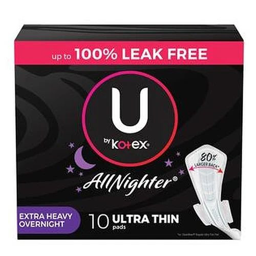 Kimberly Clark - Wypall - 53476 - U By Kotex Super Premium Ultra Thin Overnight Pad With Wings, 12 Ct, Replaces Item 6947789. - Package/10
