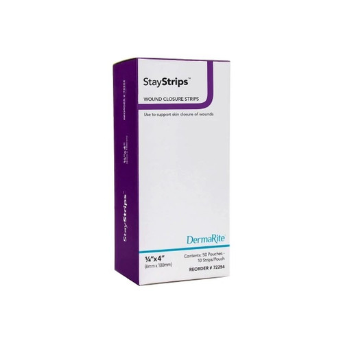 Dermarite - Staystrips - 72254 - Skin Closure Strip 1/4 X 4 Inch Nonwoven Material Flexible White - Box/50