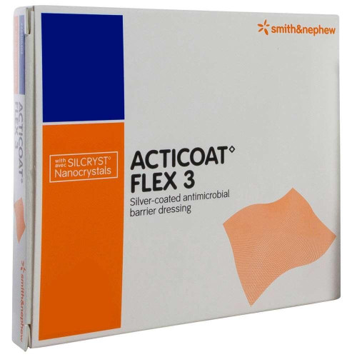 Smith Nephew - Acticoat Flex 3 - 66800418 - Silver Barrier Dressing 8 X 16 Inch Rectangle Sterile 