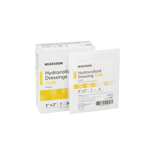 Mckesson - 1882 - Thin Hydrocolloid Dressing 2 X Inch Square - Box/20