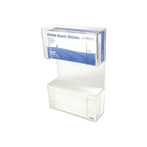 Mckesson - 3139 - Glove Box Holder And Paper Towel Dispenser Horizontal Mounted 1 - Capacity Clear 4 X 11 17 Inch Plastic - Each