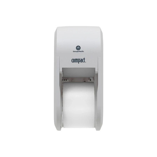 Georgia Pacific - Compact - 56767A - Consumer Toilet Tissue Dispenser Translucent White Stainless Steel Manual 2 Rolls Vertical Mount - Each