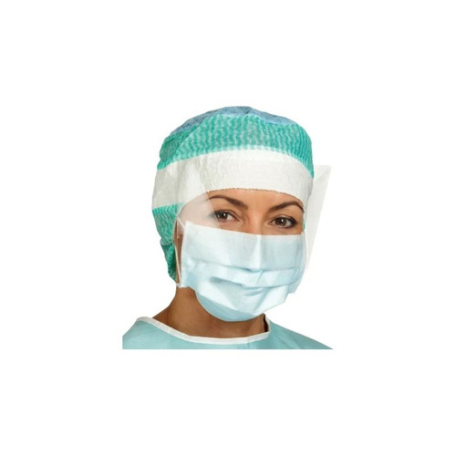 Molnlycke Health Care - Barrier Extra Protection - 42671 - Surgical Mask With Eye Shield Anti - Fog Pleated Earloops One Size Fits Most Blue Nonsterile Not Rated Adult - Case/200