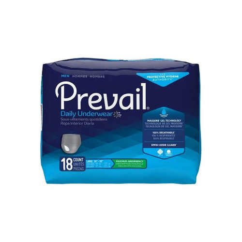 First Quality - Pum-513/1 - Prevail Men'S Daily Underwear Male Adult Absorbent Pull On With Tear Away Seams Large Disposable Heavy Absorbency - Case/72