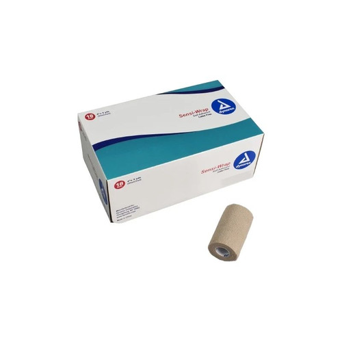 Dynarex - Sensi-Wrap - 3190 - Cohesive Bandage 4 Inch X 5 Yard Self - Adherent Closure Tan Nonsterile Standard Compression - Case/18