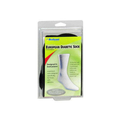 Medicool - European Comfort Socks - Soxelb - Diabetic Sock, Size Extra Large, Black. - Each