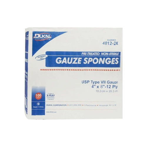 Dukal - C84088 - Gauze Sponge, Type Vii, Non - Sterile, 4" X 4", 8 - Ply - Bag/1