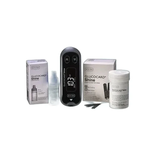 Arkray - Assure - 541100 - Glucocard Shine Full Kit, Auto Code, Two Single Replacement 3V (Cr2032) Batteries Kit Includes Meter, Lancing Device, (10) Lancets, Strips, Control Solution (Normal) And Case. - Case/4