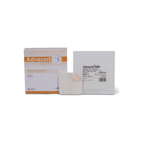 Medi - Cr4178 - Advazorb Silfix W/Sil Ly 4X4 St - Box/10