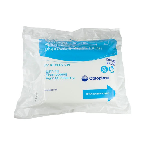 Coloplast - Easicleanse - 7056 - Bedside-Care Bath No-Rinse, Self-Foaming, Disposable Washcloth - Bag/5