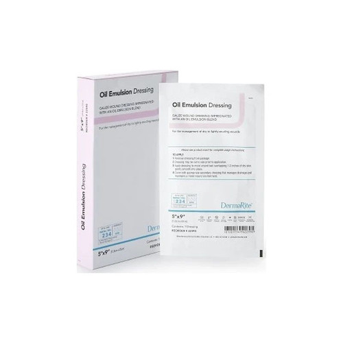 Dermarite - 22590 - Oil Emulsion Impregnated Dressing Rectangle 5 X 9 Inch Sterile - Box/12