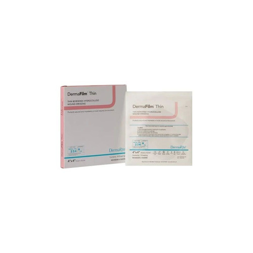Dermarite - Dermafilm - 00259E - Thin Hydrocolloid Dressing 4 X Inch Square With Border - Box/10