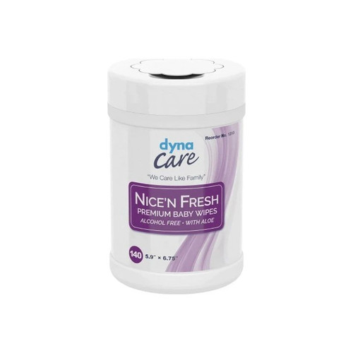 Dynarex - Nice'N Fresh - 1313 - Baby Wipe Canister Aloe / Lanolin Scented 140 Count - Case/12