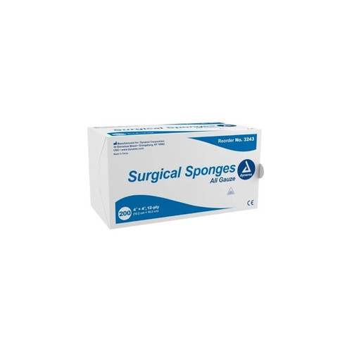 Dynarex - 3243 - Gauze Sponge 4 X Inch 200 Per Pack Nonsterile 12 - Ply Square - Case/10