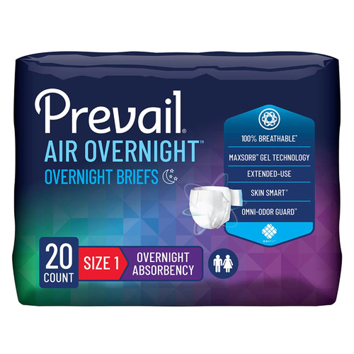 First Quality - Ngx-012/1 - Prevail Air Overnight Briefs, Size 1, Medium - Replaces: Fqngx012 - Case/80