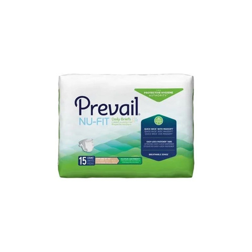 First Quality - Prevail Nu-Fit - Nu-014/1 - Unisex Adult Incontinence Brief X - Large Disposable Heavy Absorbency - Package/15