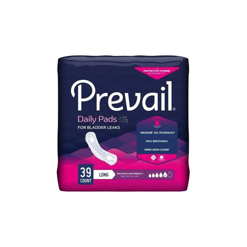 First Quality - Prevail Daily Pads - Pv-915/1 - Bladder Control Pad 13 Inch Length Heavy Absorbency Polymer Core One Size Fits Most - Case/156