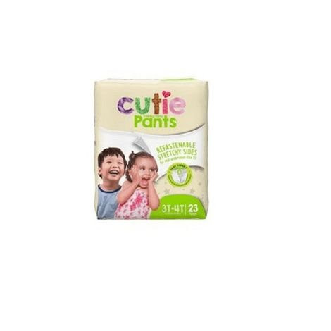 First Quality - Cutie Pants - WP70011 - Unisex Toddler Training Pull On With Tear Away Seams Size 2T To 3T Disposable Heavy Absorbency 