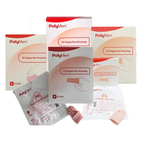Ferris - 4403 - Polymem Finger / Toe Foam Dressing 2 - 3/5 To 3 Inch Circumference Without Border Film Backing Nonadhesive Sterile - Each