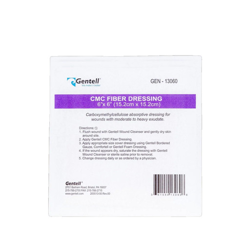 Gentell - Gen-13060 - Cmc Fiber Dressing, 6" X - Box/10