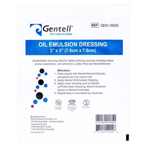 Gentell - GEN19000 - Oil Emulsion Dressing, 3" X - Box/25