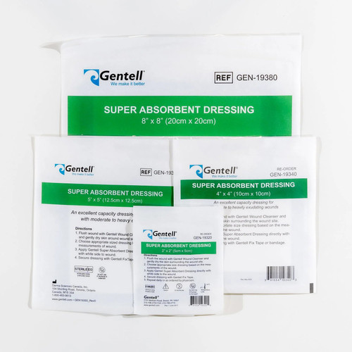 Gentell - Gen19320 - Super Absorbent Dressing, 2" X - Box/10
