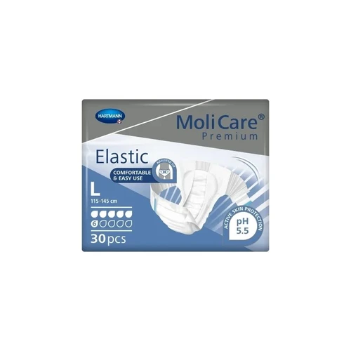 Hartmann - Molicare - 165273 - Premium Elastic 6D Unisex Adult Incontinence Brief Large Disposable Moderate Absorbency - Case/90