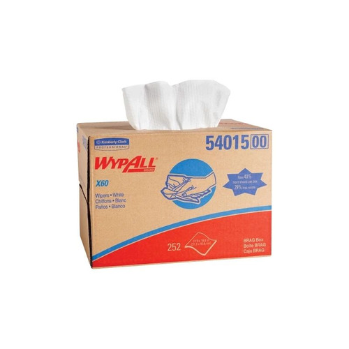 Kimberly Clark - Wypall - 54015 - X60 Task Wipe White Nonsterile Hydroknit Fabric 12 - 1/2 X 16 - 4/5 Inch Disposable - Case/252
