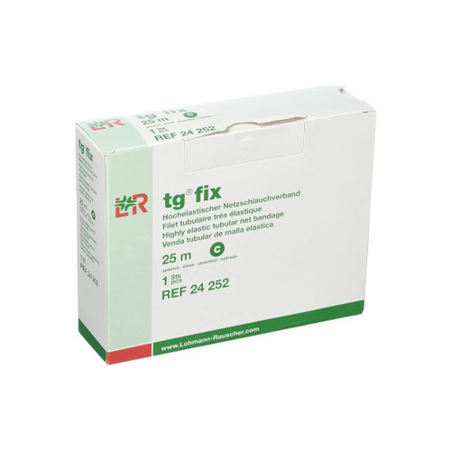 Lohmann & Rauscher - 24252 - Tg Fix Tubular Net Bandage 25 M Size C, Washable, Contains Latex, For Large Extremities (Small Head/Arm/Leg), Folded In A Cardboard Dispenser - Box/1