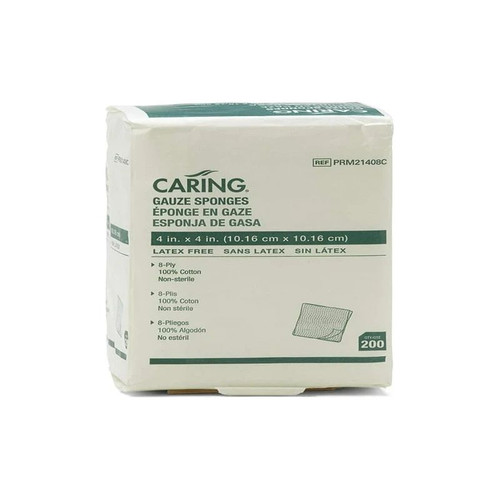 Medline - Caring Cotton - Prm21408Cz - Woven Non - Sterile Gauze Sponges - Bag/200