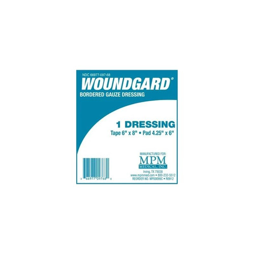 Mpm Medical - Woundgard - Mp00099C - Adhesive Dressing 6 X 8 Inch Gauze Rectangle White Sterile - Case/120