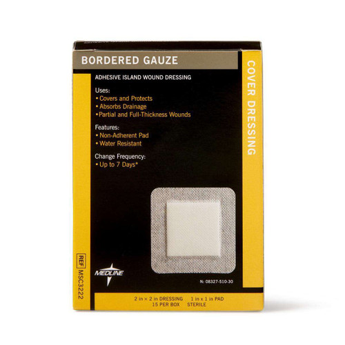 Medline - Msc3236 - Gauze, Border, 3"x6", 1.5"x4"pad, Steril - Each